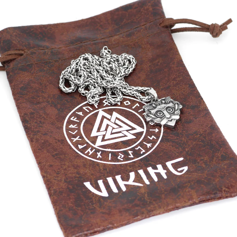 Нержавеющая сталь скандинавский Викинг odin лицо Амулет ожерелье с подвеской в