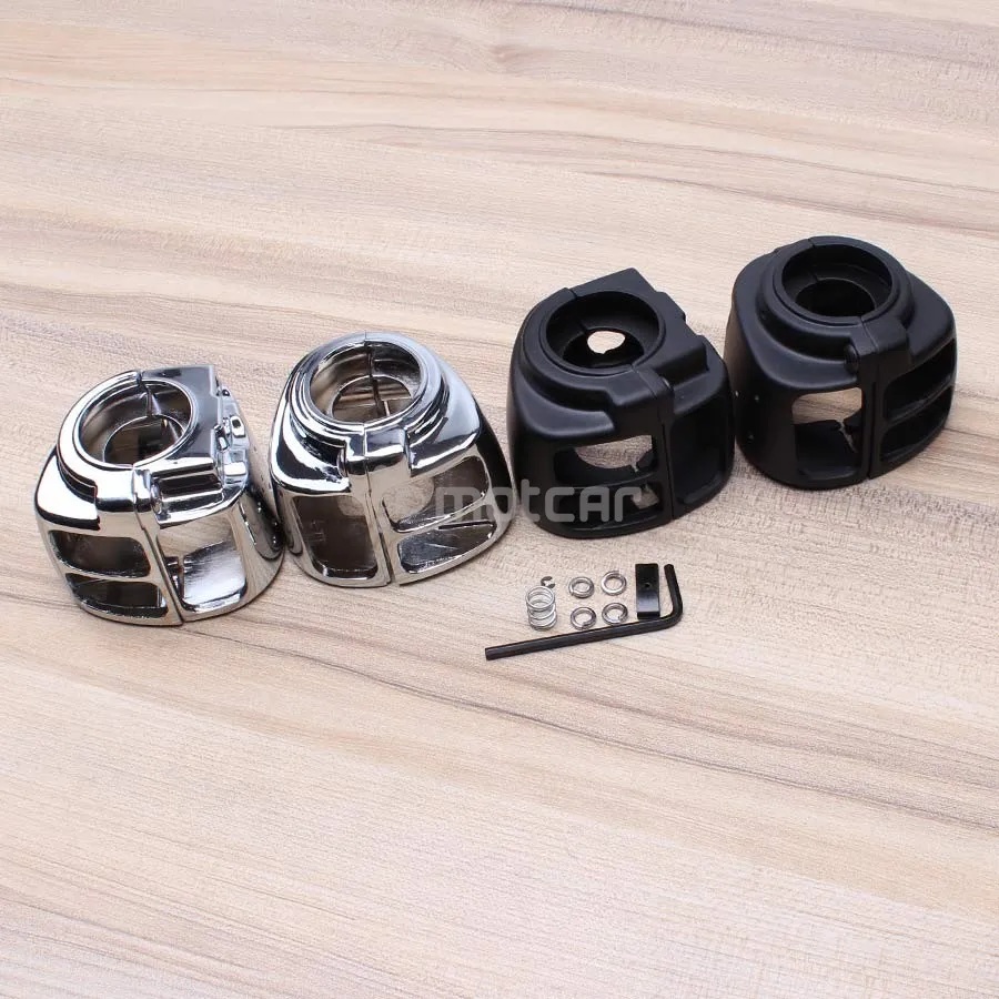 

Black/Chrome Aluminum Motorcycle Handlebar Switch Button Chrome Housing Cover For Harley Sportster Dyna Softail V-Rod 96-12