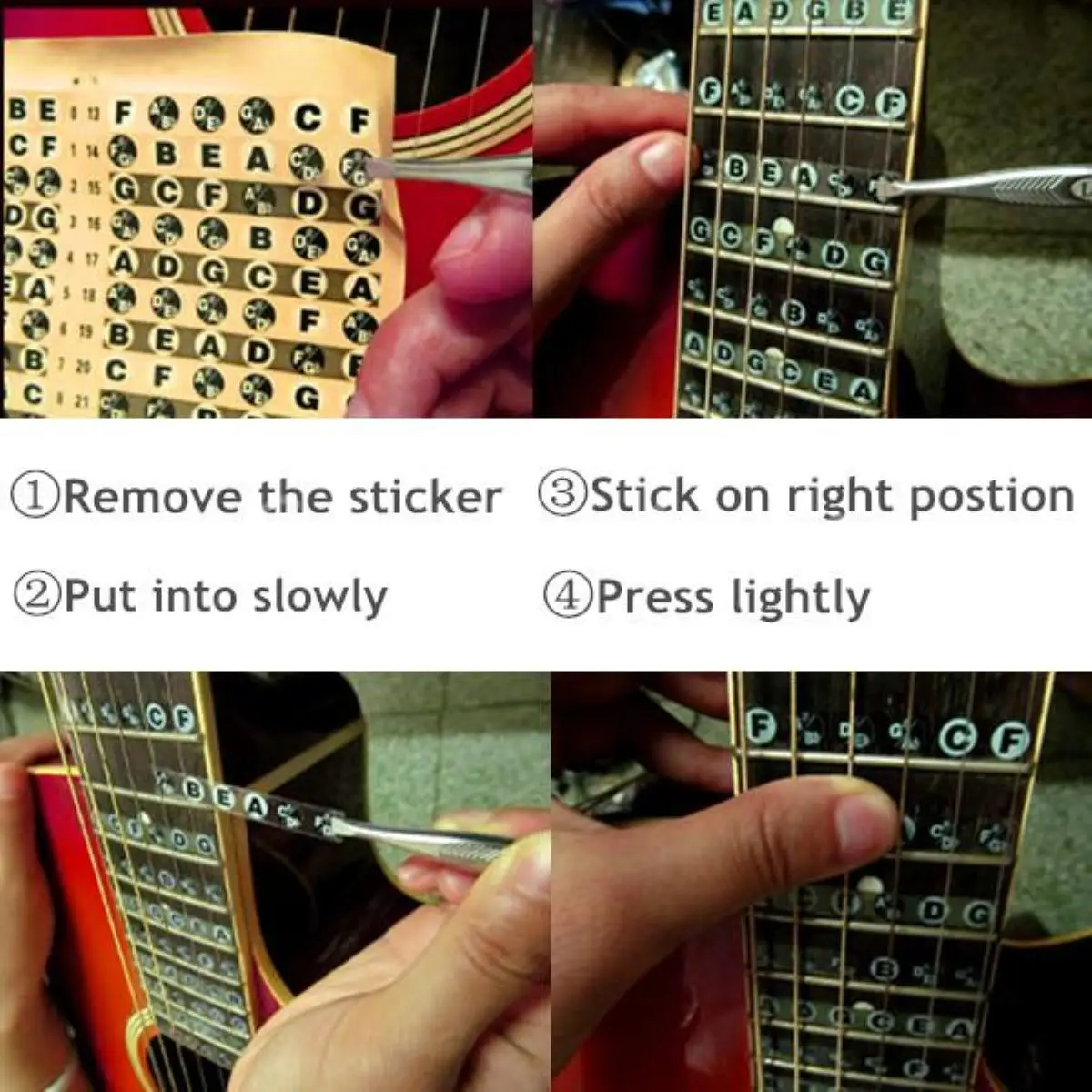 Acoustic Electric Guitar Fretboard Fingerboard Note Sticker Map Frets Guitarra for Beginners | Спорт и развлечения