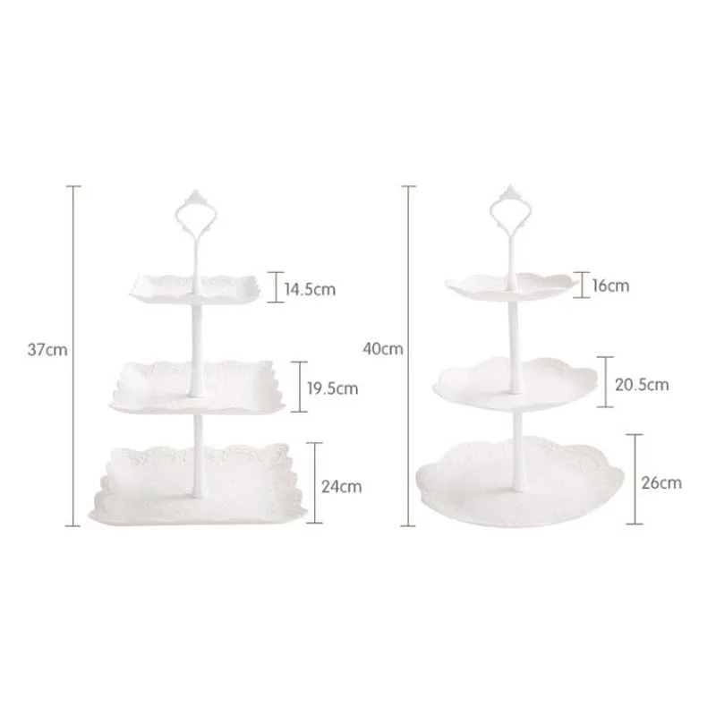 

3Pc/Set European Multifunctional Three-Tier Cake Display Tray Fruit Cake Snack Bowl Dessert Storage Tray Desktop Decorative Tray