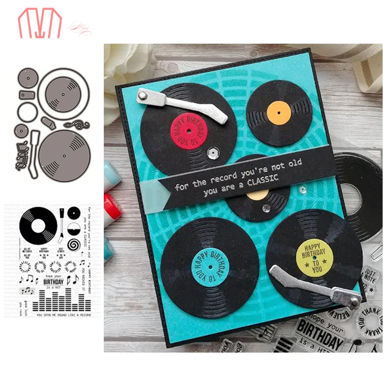 Mai Phonograph металлические штампы трафареты и Cear для сделай сам скрапбукинг