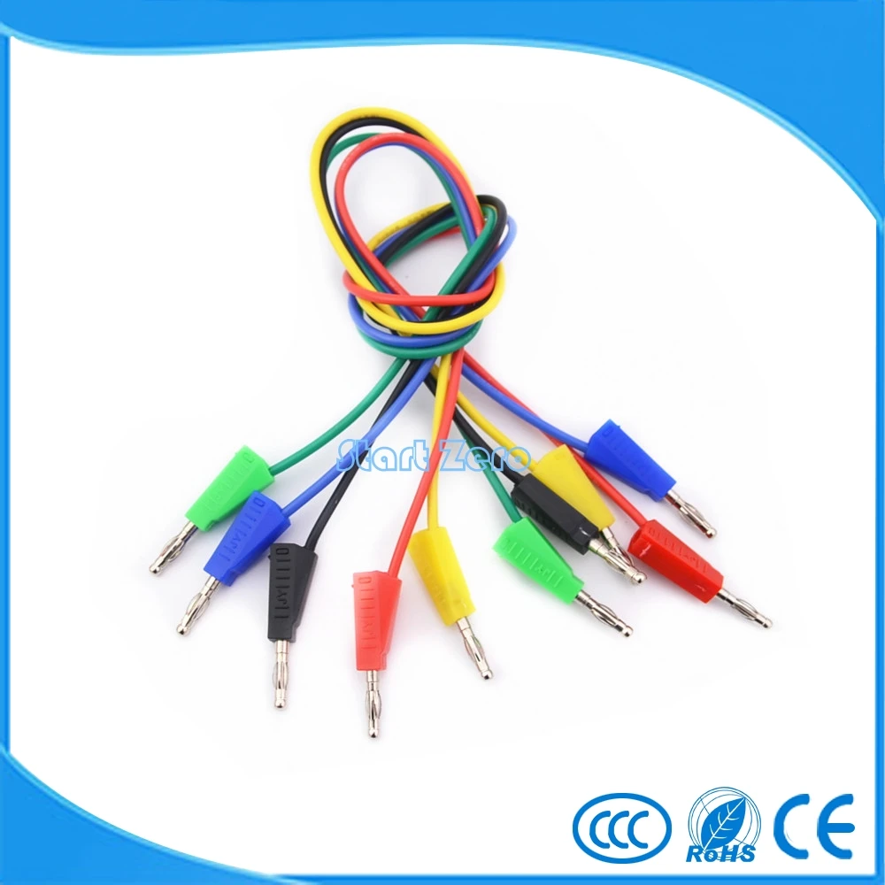 10 шт. 4 мм штекер типа банан 16awg Тестовые провода 50 см 75 1 5 м 2 Штабелируемый