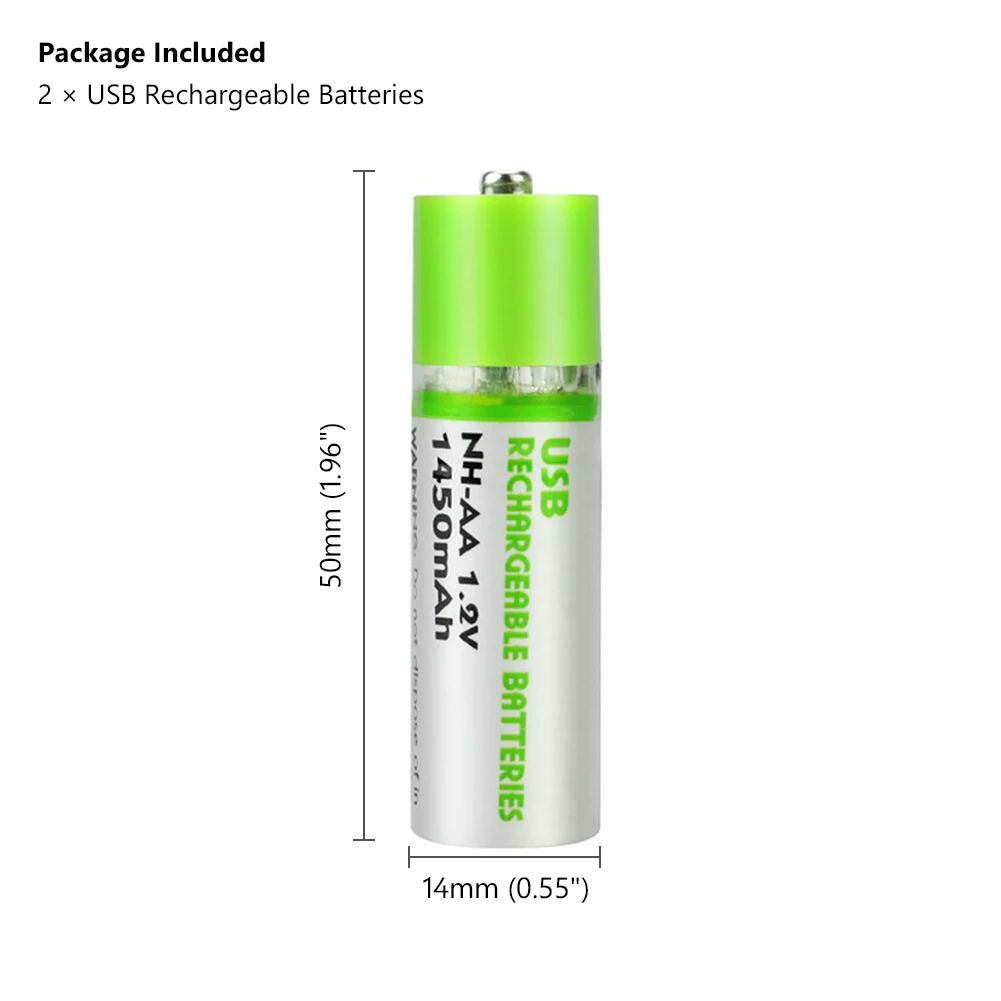 YCDC 1 2 V AA батарея 1450mAh Премиум USB перезаряжаемые батареи светодиодный индикатор шт