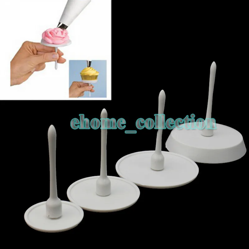 1Set/4PCS Cake Flower Decorating Nail Set Tool Cupcake Stand Icing Cream Free Shipping |
