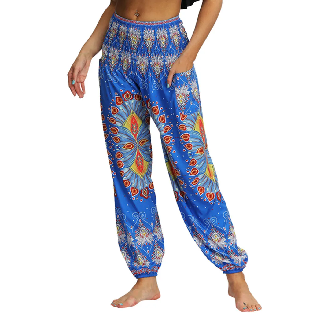 B Повседневные женские штаны-шаровары; pantalones mujer pantalones de mujer; уличная одежда; коллекция года; свободные хиппи-мешковатые Boho Aladdin брюки; Z4 - Цвет: B