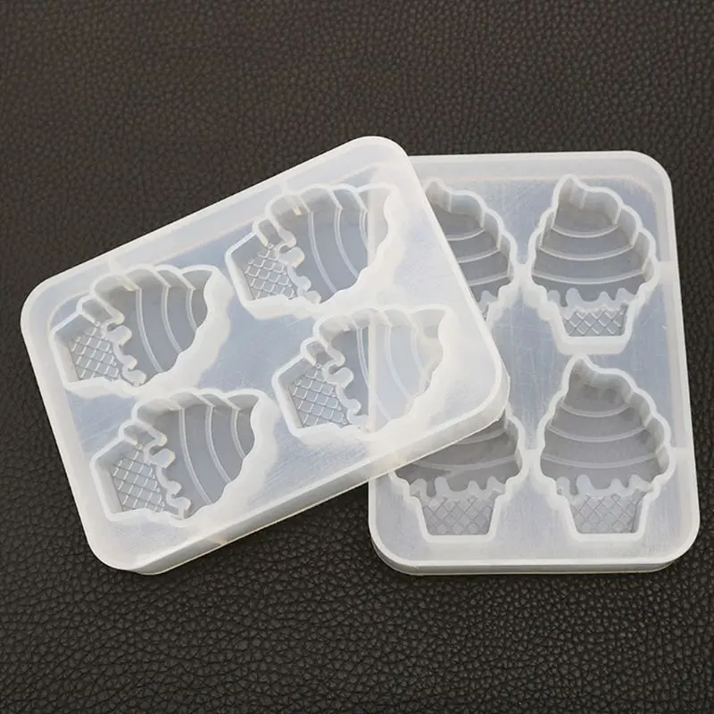 

Crystal Epoxy Mould DIY Ice Cream Mold 4 with Mirror Handmade Pendant Baking Making Resin Molds