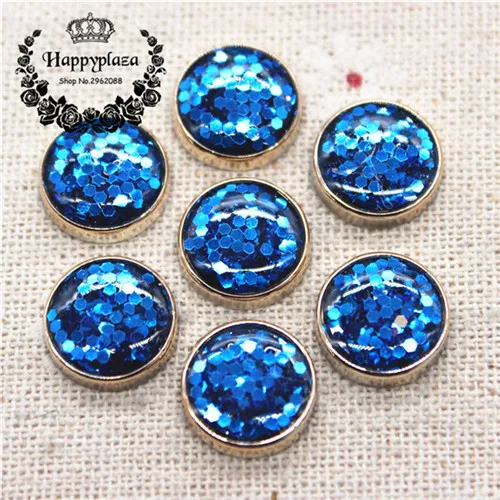 blue 50pcs 50 шт 12 мм Золотые круглые блестящие эмалированные круглые плоские с оборота пуговицы для дома и сада Кабошон DIY аксессуары для скрапбукинга - Цвет: blue 50pcs