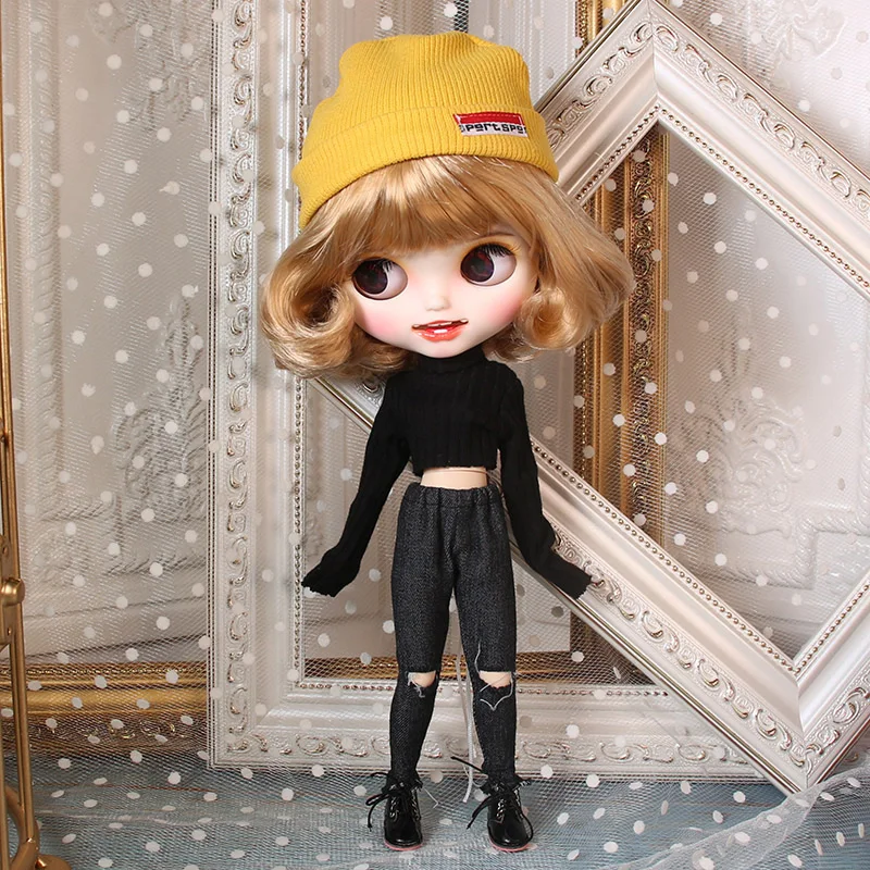 Кукла Blyth ICY DBS для серии No.BL2240/3227 резные губы из медово коричневого волоса улыбка