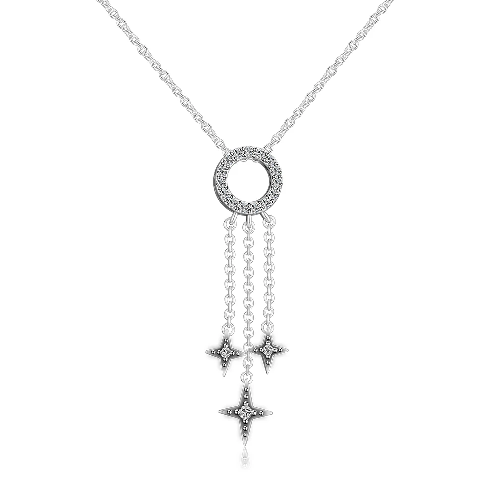 

100% 925 Sterling-Silver-Jewelry Twinkle Star Necklaces Free Shipping