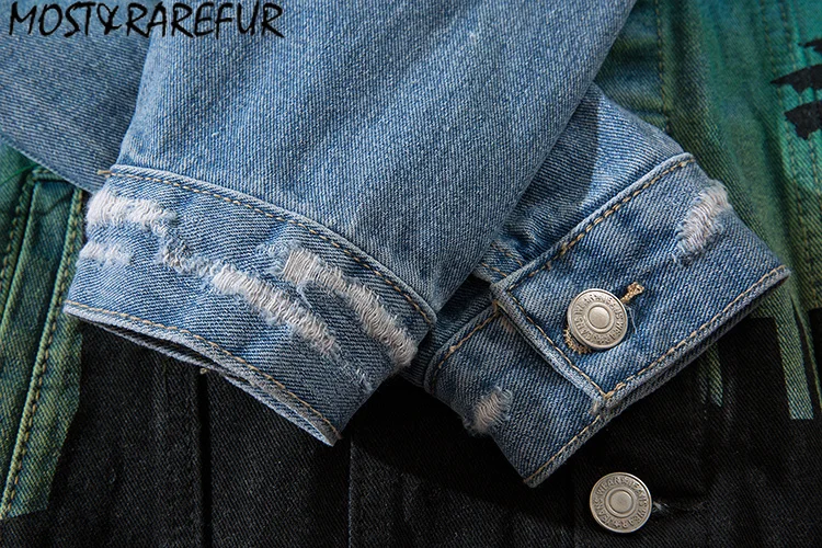 MOST & RAREFUR джинсовая куртка мужские джинсовые куртки хип хоп повседневные