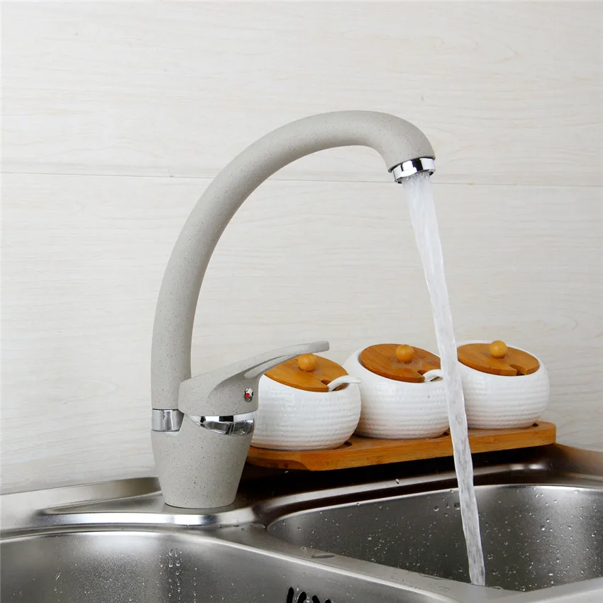 Кухонный Смеситель YANKSMART вращающийся три цвета: черный белый и хаки|kitchen faucet|colored