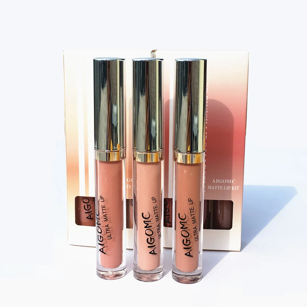 AIGOMC brand 3pcs/lot lip kit matte Lipstick Waterproof Nutritious Velvet stick Red Tint Nude batom makeup set |