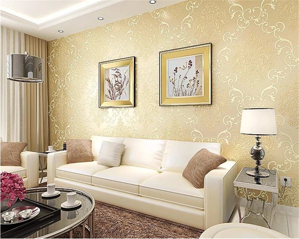 

Beibehang European Style 3D Relief Floral Luxury Damascus 3D Wallpaper Living Room Bedroom TV Background Wallpaper Roll behang