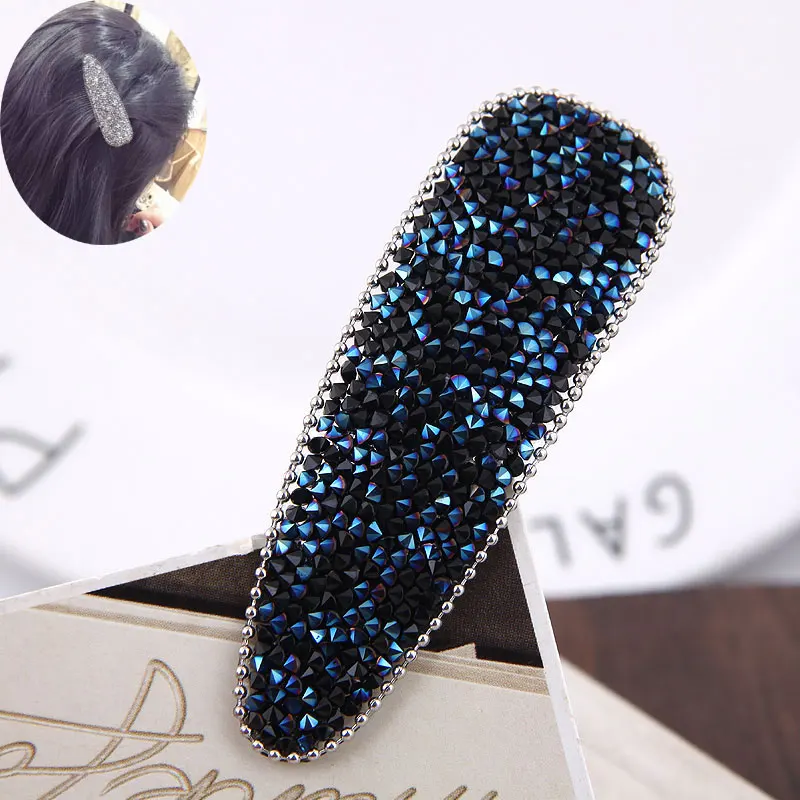S1-Blue Модная Корейская заколка, женские Украшения для волос, кристалл, капля, прямоугольная, Геометрическая, большая заколка для волос зажим, аксессуары, подарок для девочек - Окраска металла: S1-Blue