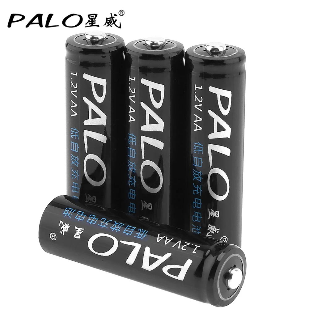 4 шт./лот PALO 1 2 V 1300mAh AA батарея Ni MH NiMH аккумуляторная с защитой от перегрузки по току