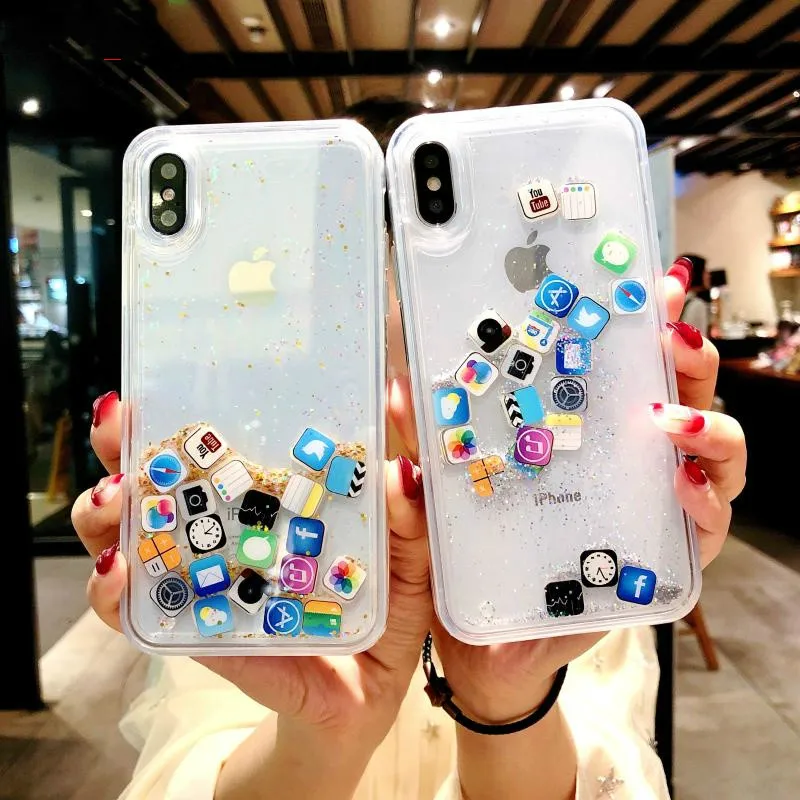 Мягкий силиконовый чехол для телефона iPhone 7 8 6s plus xs max xr x 10 с зыбучим песком и