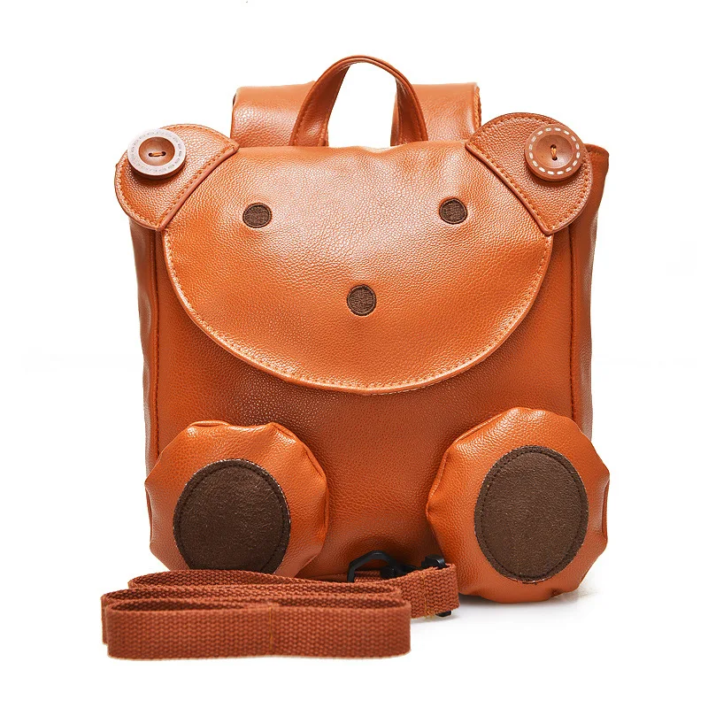 2017 корейский маленький кожаный рюкзак с милым медведем детские школьные ранцы