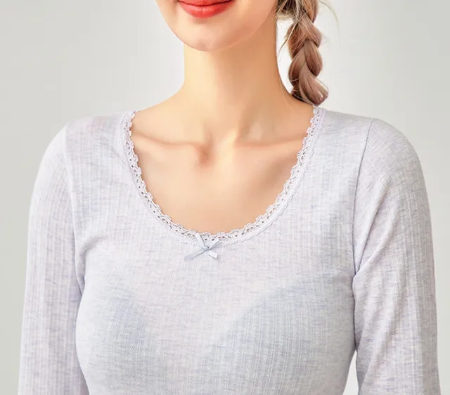 

Long Johns Women For Winter Sexy Women colored cotton Thermal Underwear Suit Women Body Shaped Slim Ladies Intimate Sets Female