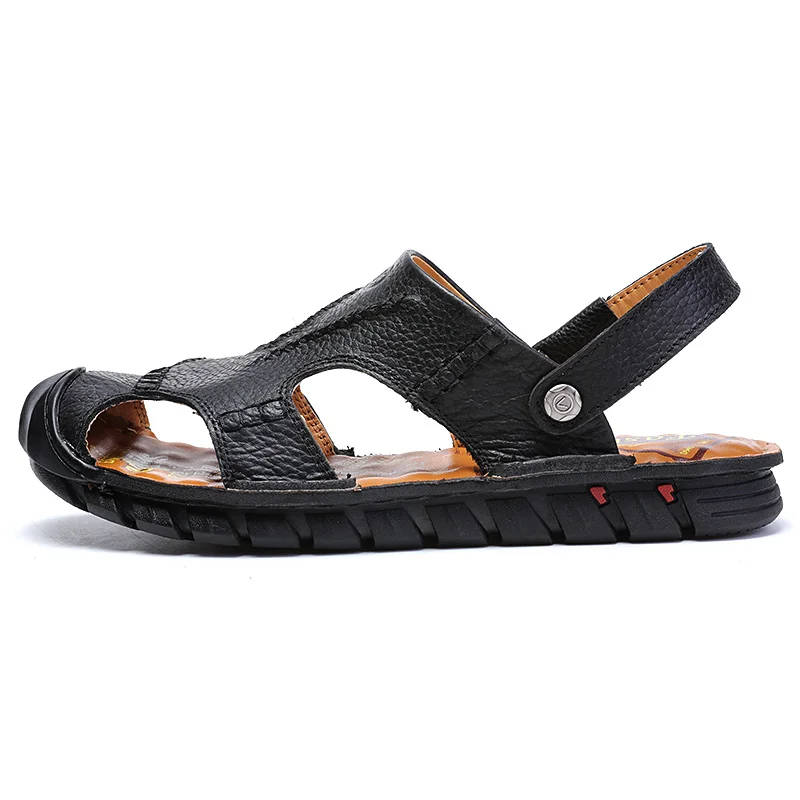 Мужские сандалии из натуральной кожи быстросохнущие для улицы | Спорт и