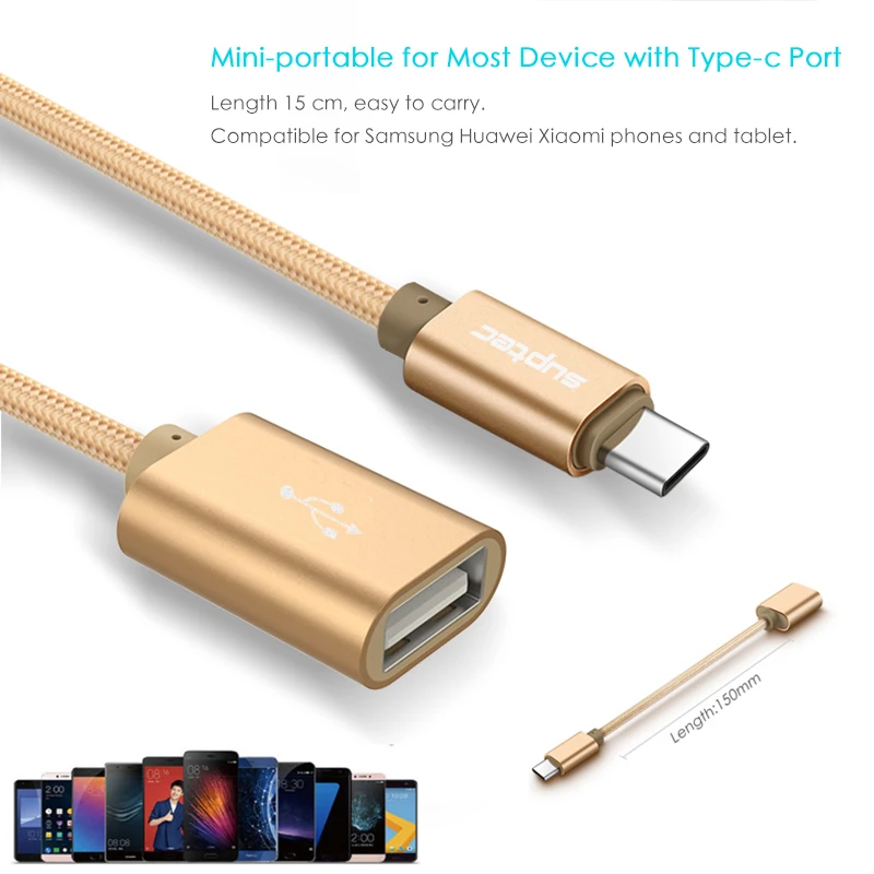 Адаптер SUPTEC USB OTG Type C к кабель для быстрой зарядки и передачи данных конвертер Macbook