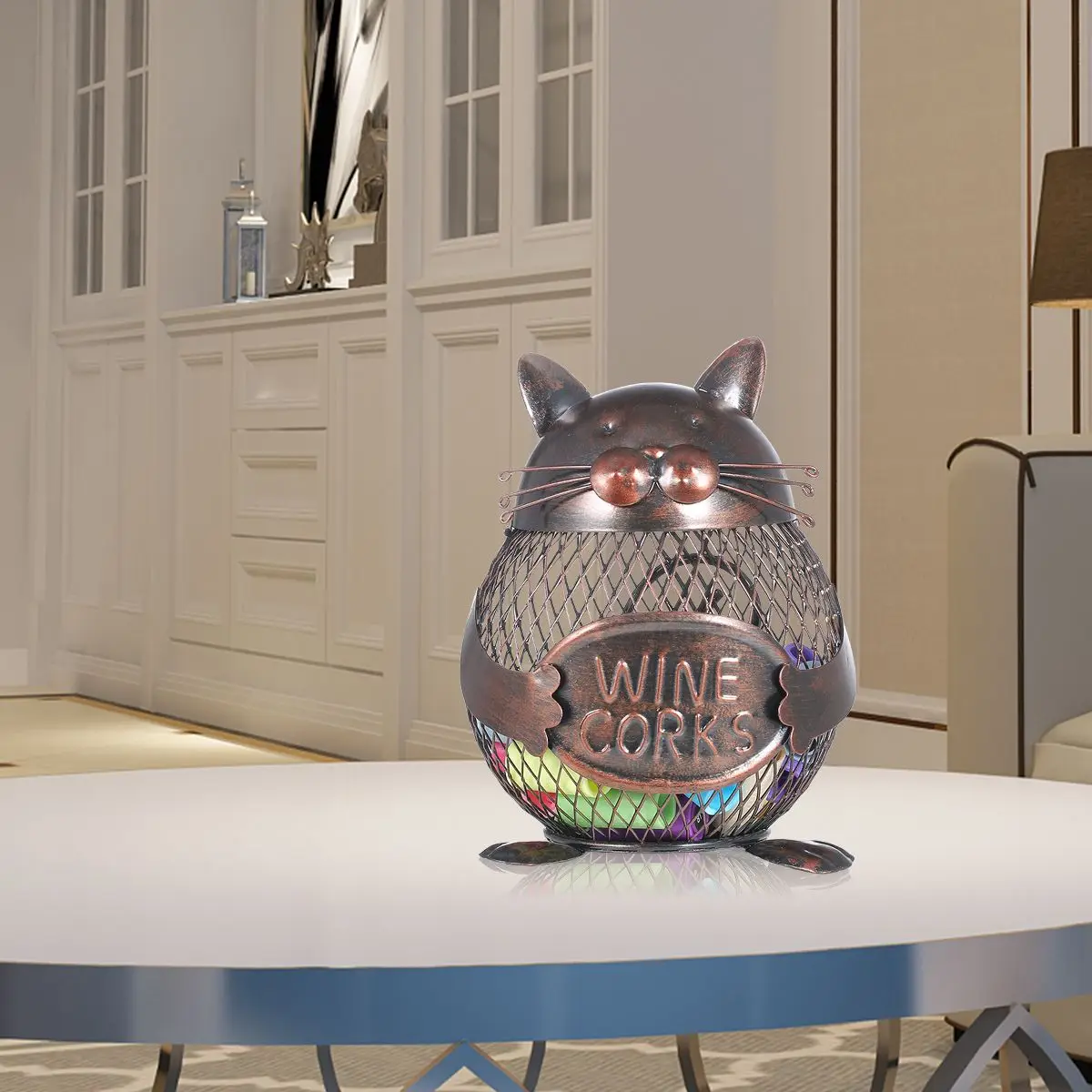 Котенок Вино Корк контейнер Tooarts животное орнамент креативный железное