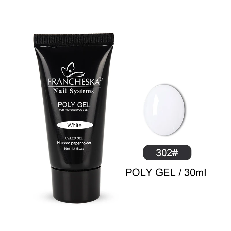 Poly gel 302 Акрилатик 30 г поли гель камуфляж гель полигель для наращивания ногтей Кристалл Стекло наращивание ногтей Жесткий Желе полигель наборы для наращивания ногтей - Цвет: Poly gel 302