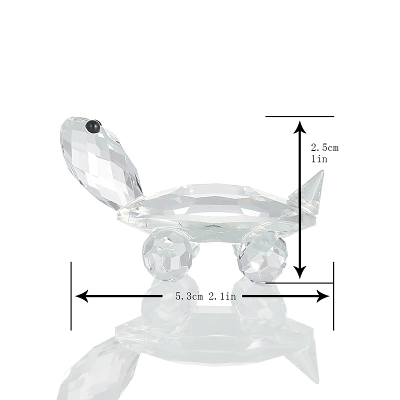 Китайская черепаха фэн шуй H & D Хрустальное стекло мини статуэтка счастливый