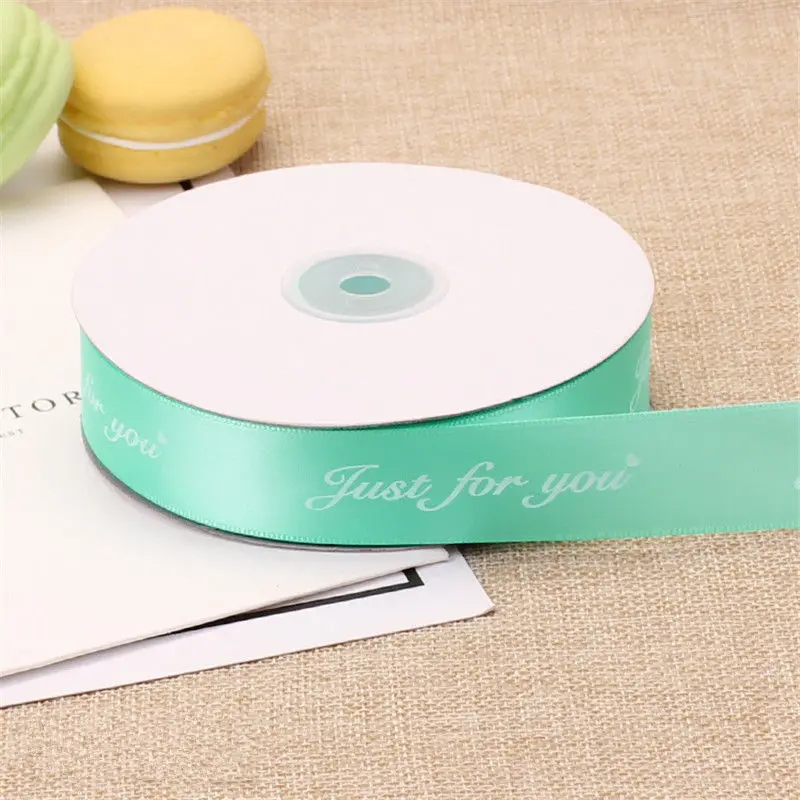Tiffany Blue 25 мм только для вас Полиэфирная Лента Сделай сам бант ленты для поделок открытки подарки упаковка цветы, цветочные, привязанные подарки, украшения, выпечка - Цвет: Tiffany Blue