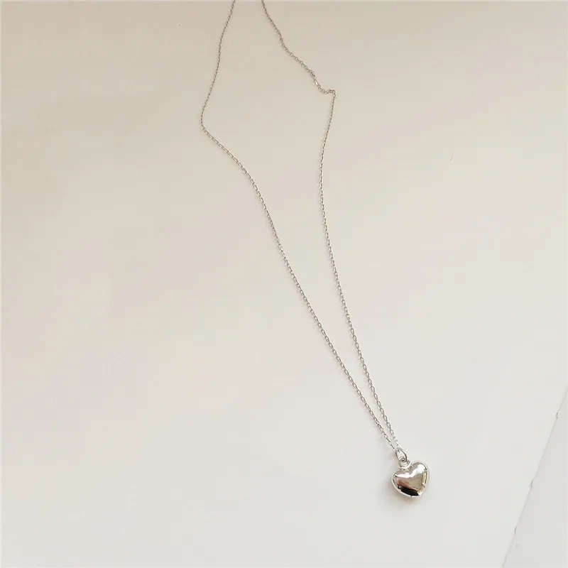 Silver INZATT, классическое, настоящее 925 пробы, Серебряное сердце, подвеска, ожерелья для женщин, юбилей, вечерние, модные ювелирные изделия, золотой цвет, подарок - Окраска металла: Silver
