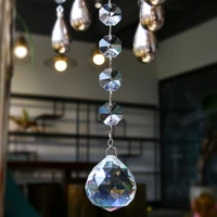 hd crystal suncatcher octagon beads rainbow maker hanging chandelier ball prisms drop 30mm home wedding decoration accessories