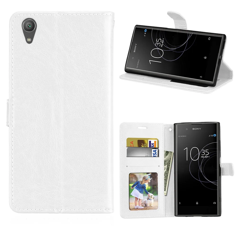 White Чехол для sony Xperia XA1 Plus, Роскошный кошелек с подставкой из искусственной кожи, силиконовый чехол-книжка для телефона sony XA1 Plus G3412 5,5 '', чехол s - Цвет: White