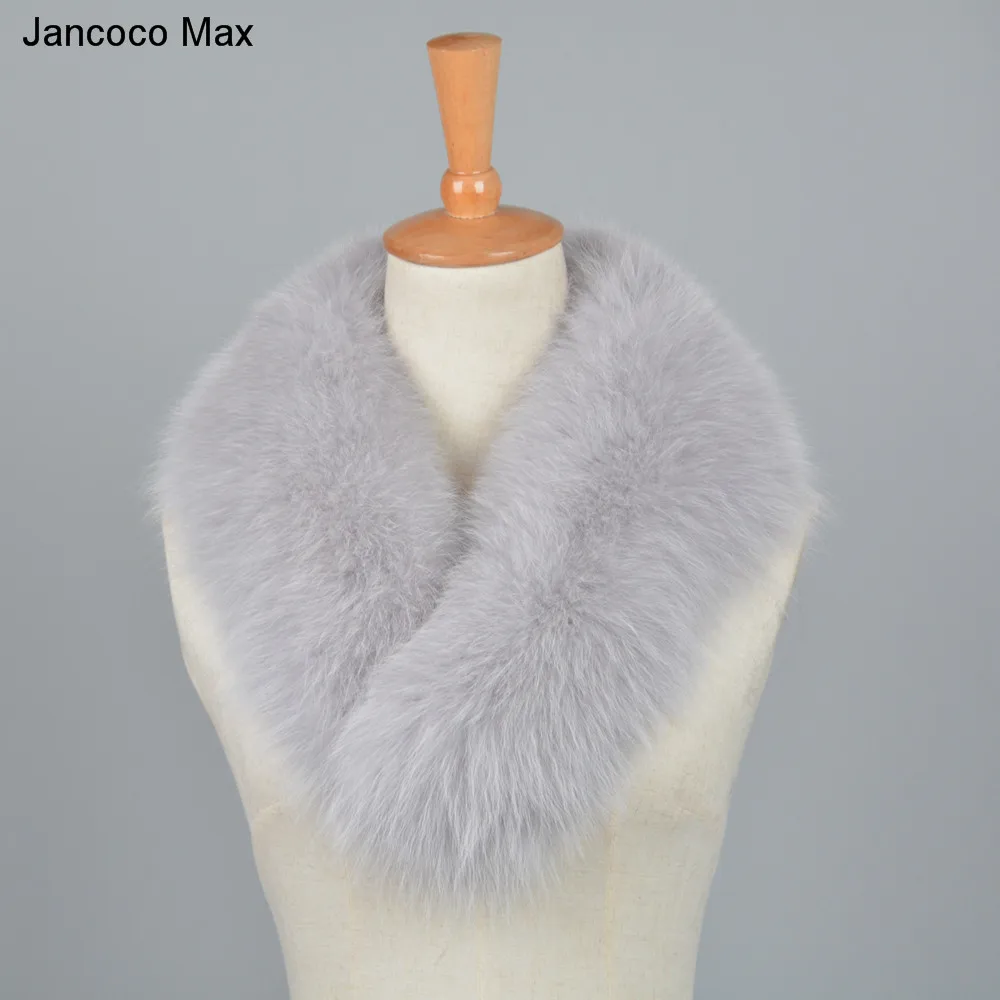 Jancoco Max* натуральный Лисий мех большой воротник шарф женский модный стиль магнит шали осень зима воротники S7205 - Цвет: Light Grey