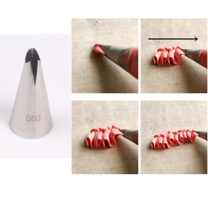 #60 насадка для обледенения из нержавеющей стали с оборками кондитерские насадки