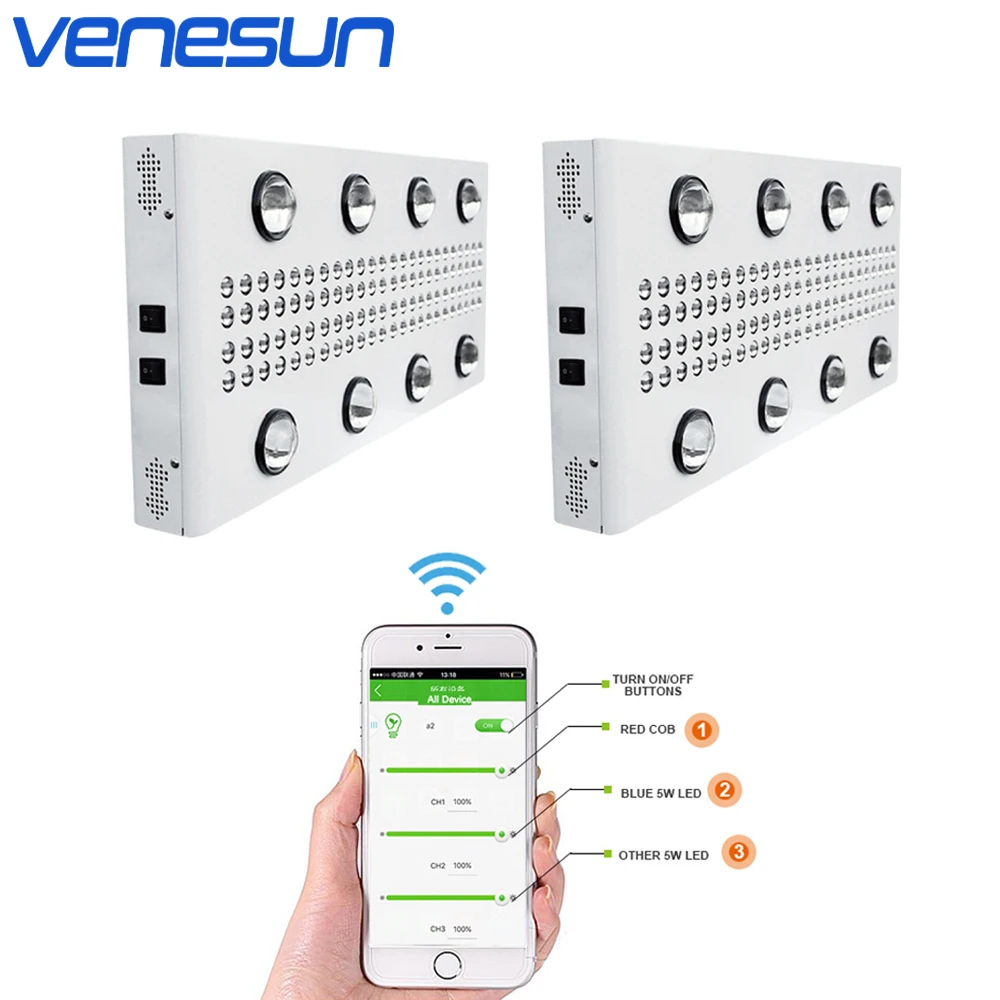 Светодиодная световая панель Venesun 1200 Вт полный спектр с COB светодиодная лампа для