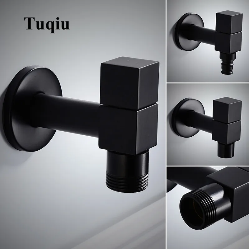 Washing machine faucet Copper Bathroom corner tap Single Cold garden Faucet Black Oil outdoor mixer Small Tap | Обустройство дома