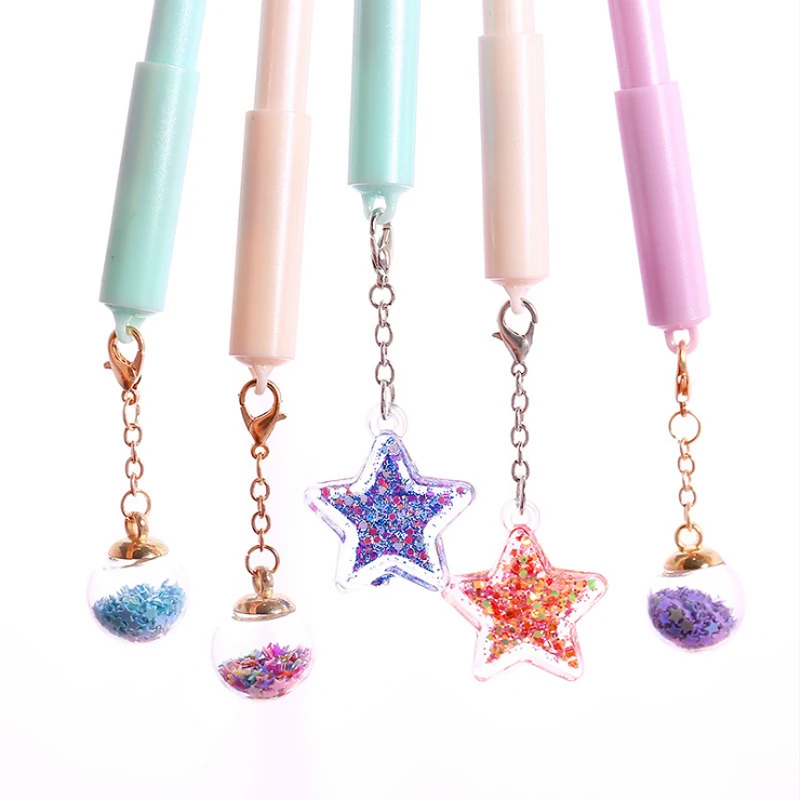 1 Pcs/Lot Pink Star pendant gel pen kawaii stationery writing pens canetas material escolar office school supplies