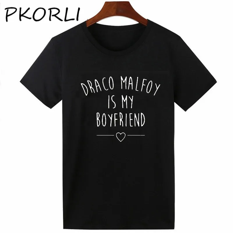 Женская футболка Pkorli Tumblr с надписью Draco Malfoy Is My Boyfriend повседневные хипстерские