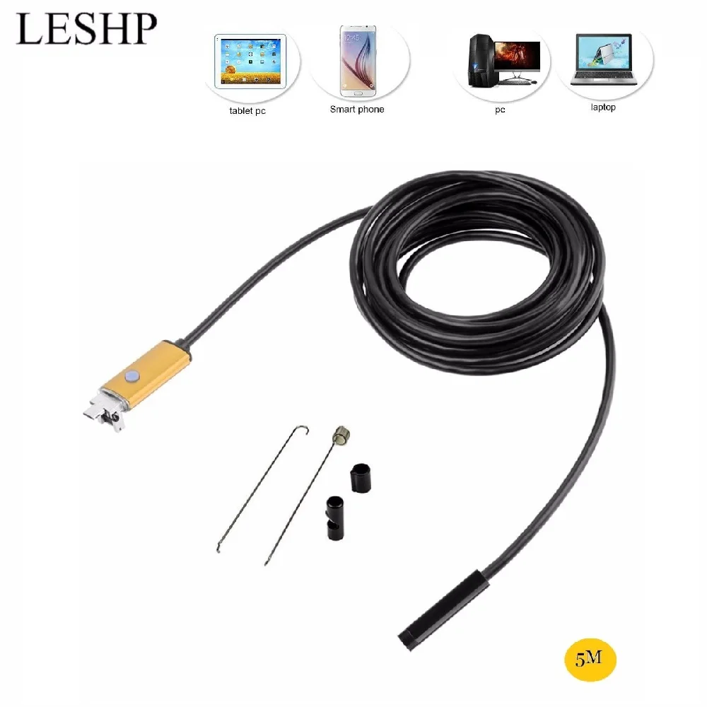 AN99 USB эндоскоп 2 в 1 5 м 10 телефон камера для осмотра водонепроницаемый 6