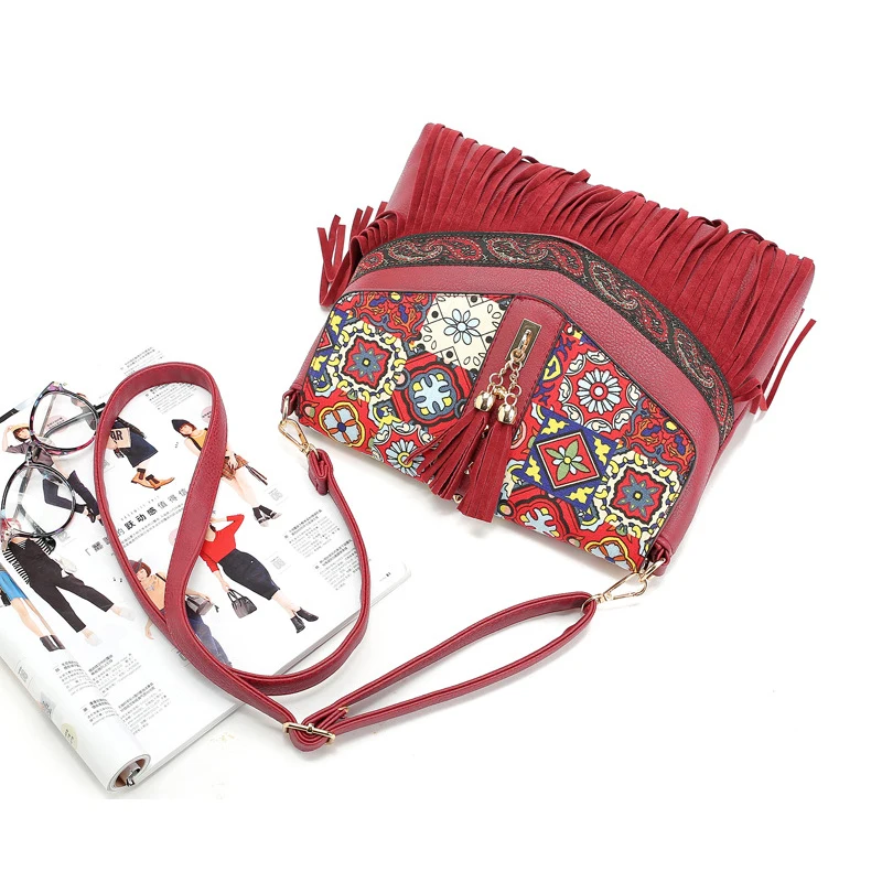 WHX новая сумка мессенджер в национальном стиле женские сумки с кисточками на