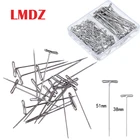 Т-образные булавки LMDZ 110 шт.лот для рукоделия, ювелирных изделий, вязания, шитья, смешанные размеры 3851 мм, Т-образные булавки для удержания париков на головке холста