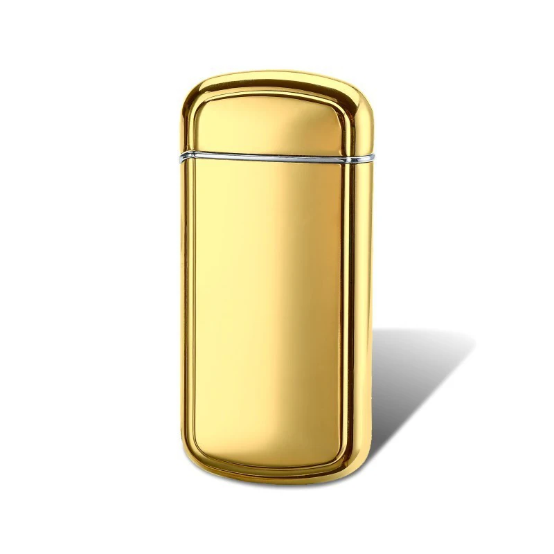 USB перезаряжаемая Зажигалка ультра-тонкий металлический корпус 3D зажигалки с