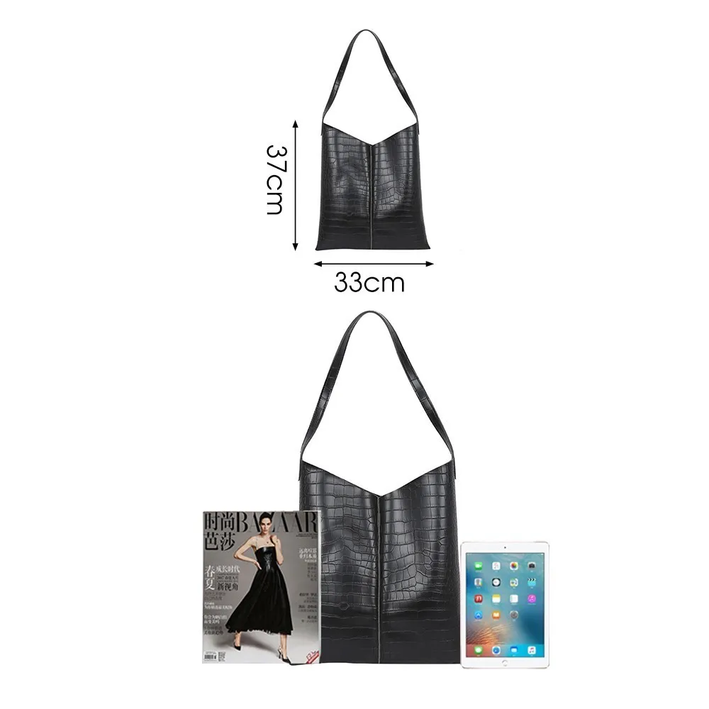 Женская сумка мессенджер через плечо TTOU черная Повседневная ведро из кожи