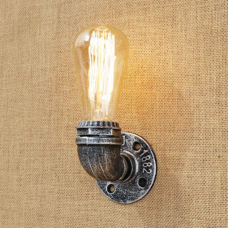 Винтажный настенный светильник в стиле лофт с водопроводной трубой промышленный