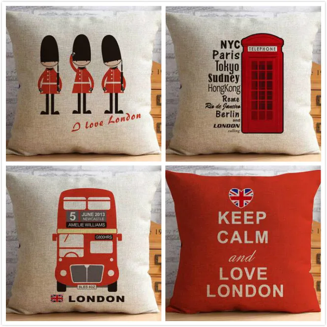 

#1014 European pastoral British style cotton linen car cushion cover sofa cushion lumbar bed home Dec wholesale