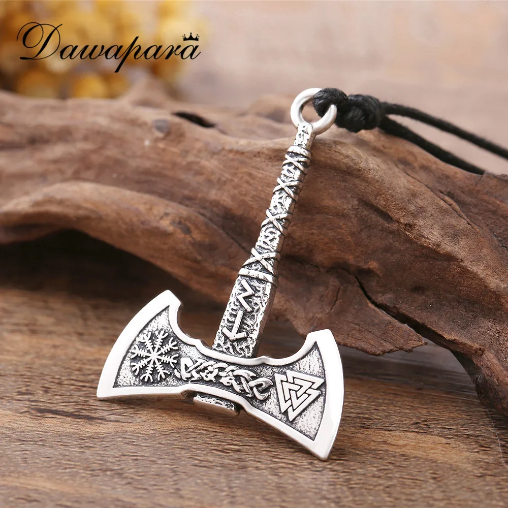 Davapara Viking Valknut и Vegvisir Компас подвеска в виде топора ожерелье Прямая поставка