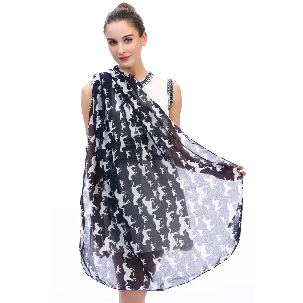 Женский шарф с принтом лошадей шаль мягкая легкая Подарочная идея|women scarf shawl|women