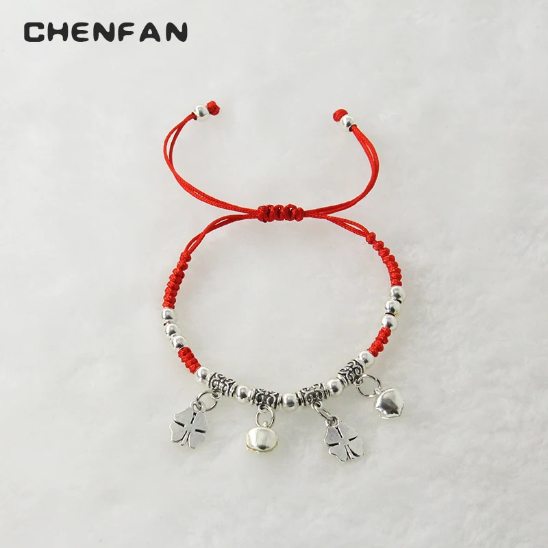 CHENFAN, мужской браслет, Красная Нить, браслет, колокольчик, подвеска, красная веревка, ручная работа, плетеный браслет для женщин, ювелирные изделия, подарки для женщин