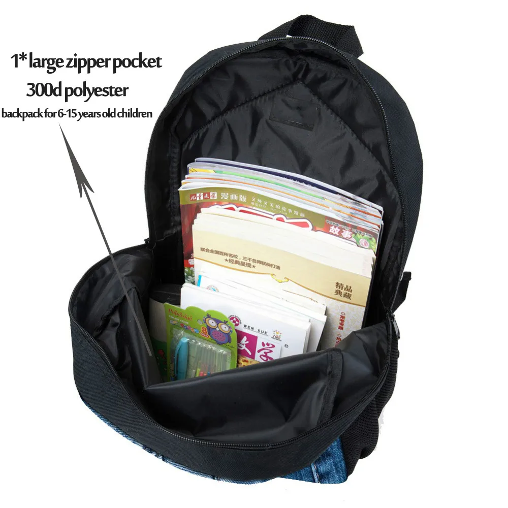 ThiKin милый хиппи ван шаблон большой емкости школьный рюкзак для мальчиков и