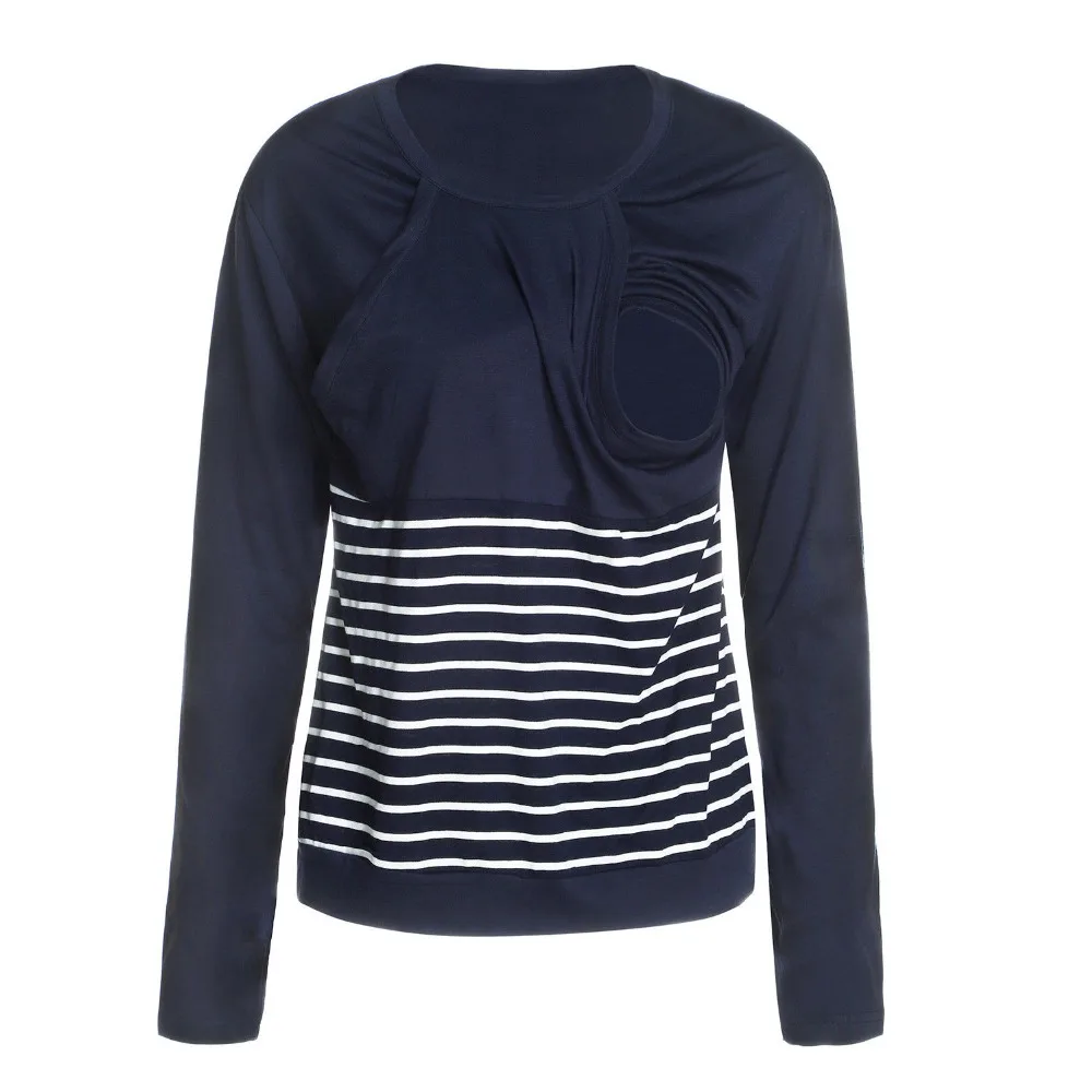 

Pregnant clothes Striped nursing tops for maternity woman Long sleeve Breastfeeding clothing hamile giyim pregnancy tops shirt
