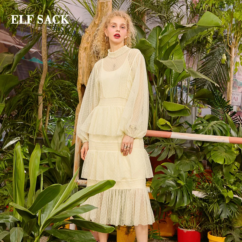 Женское элегантное платье ELFSACK однотонные богемные Вечерние платья до середины